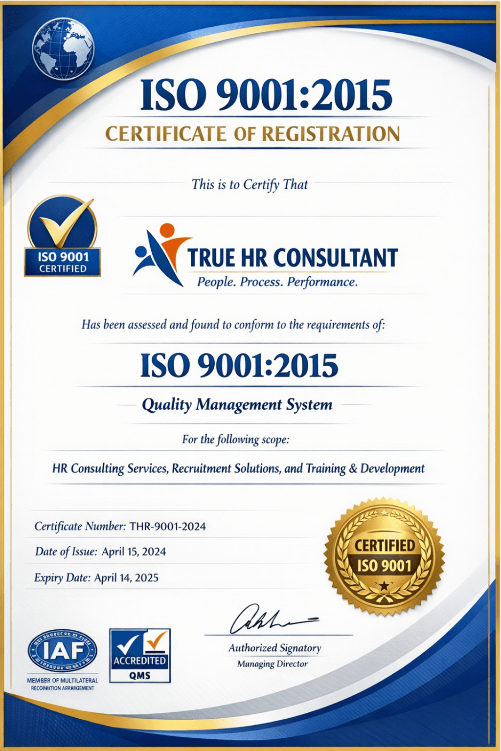 ISO 9001:2015 certificate